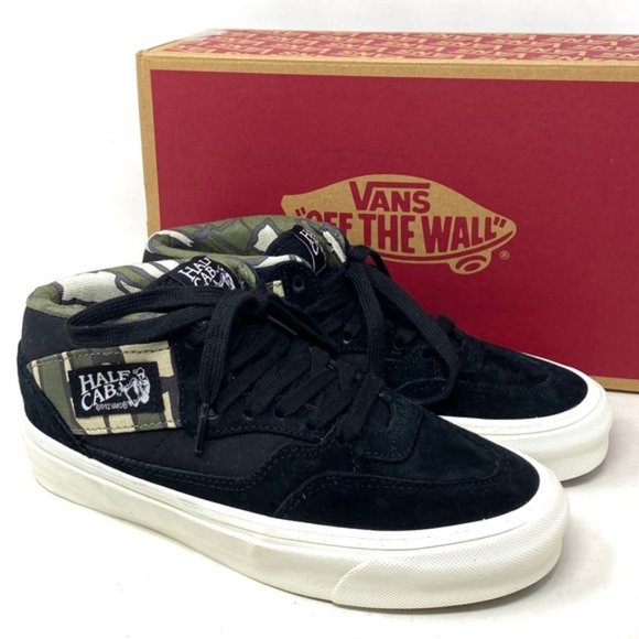 VANS Half Cab 33 DX Shoes Mid Black Camo Suede Skate Sneakers Women VN0A5KX6Y28 - Picture 4 of 11